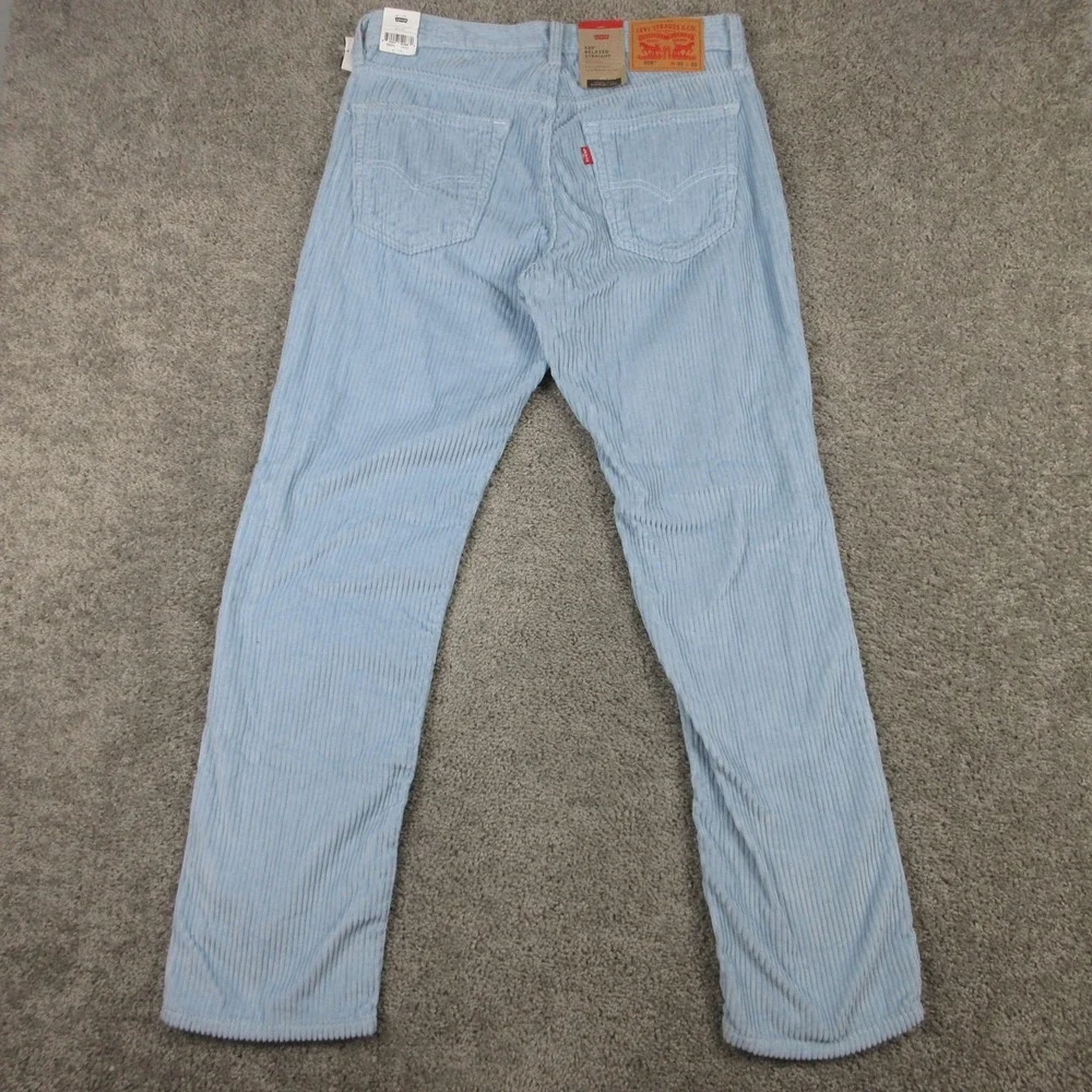 Levis Pants Mens 32x32 Light Blue 559 Relaxed Straight Corduroy Thick Jeans NEW